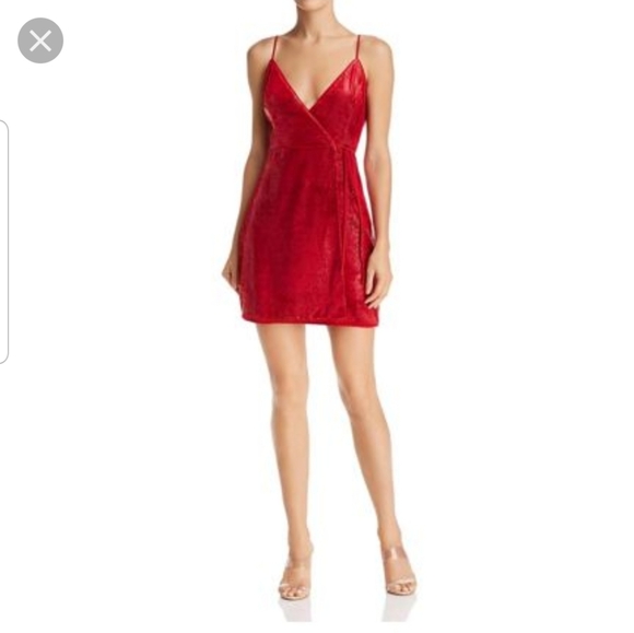 BCBG NEW RED VELVET COCKTAIL DRESS - Picture 6 of 8